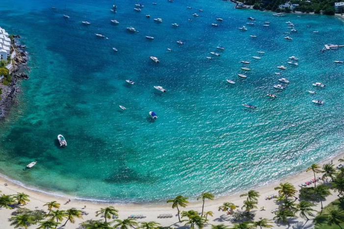 Birds Eye view of Cowpet Bay and the Mooring field