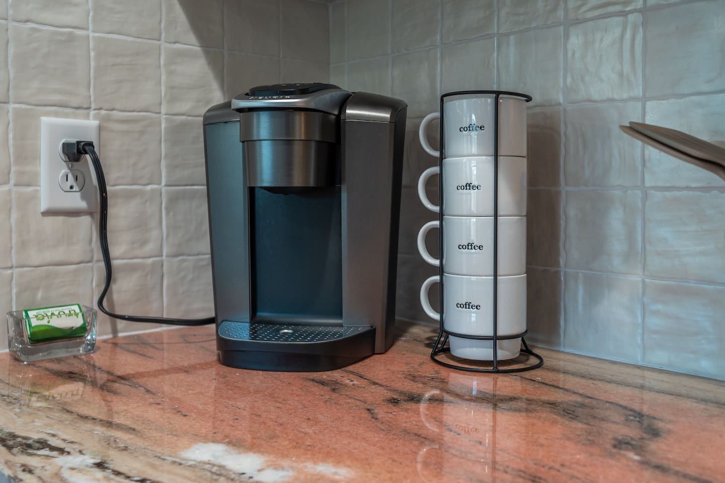 The Coffee Machine is a Keurig. 