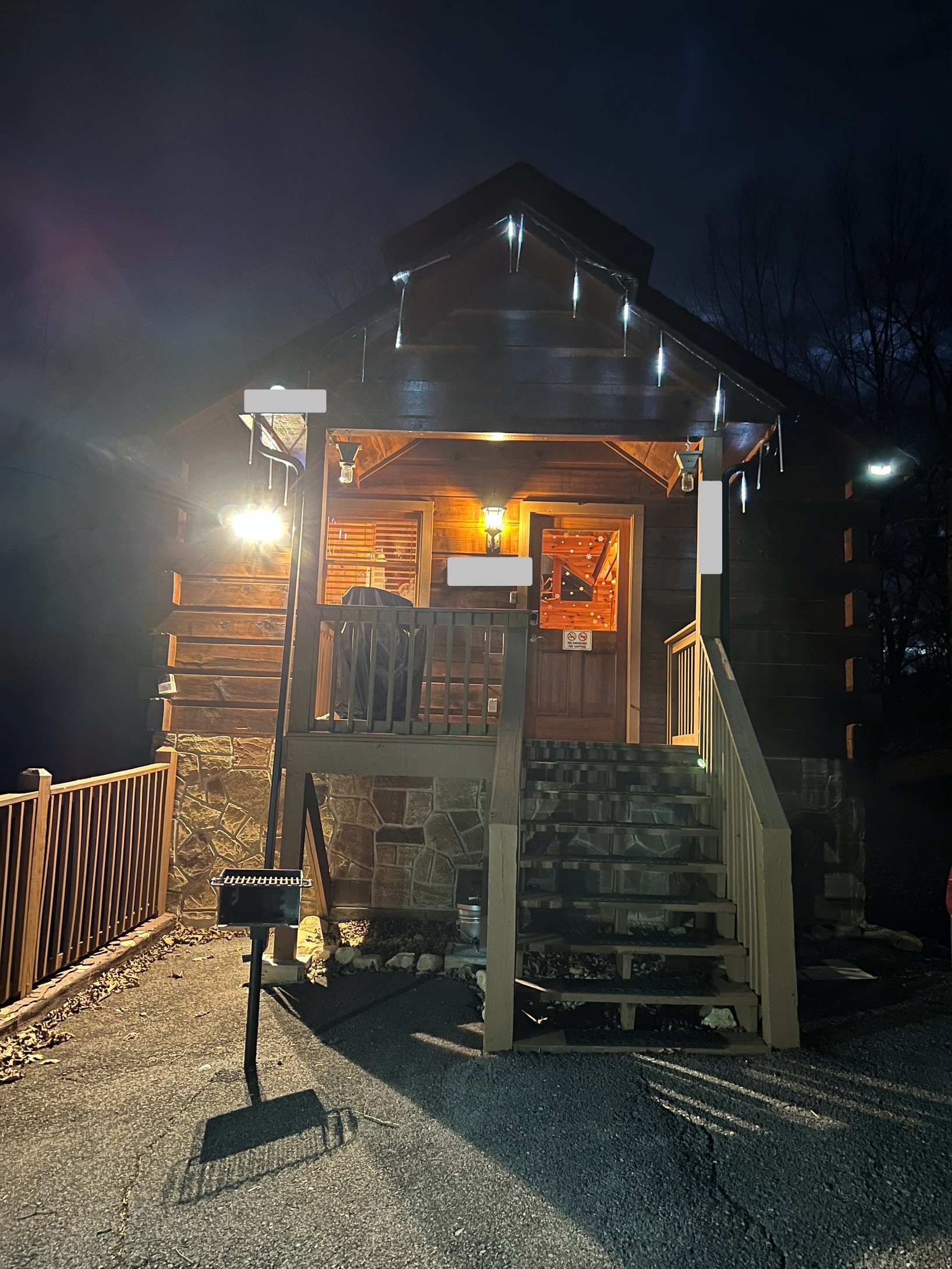 Cabin at night