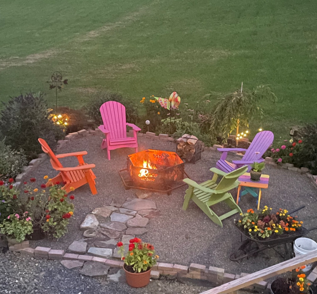 Both homes offer a cozy firepit