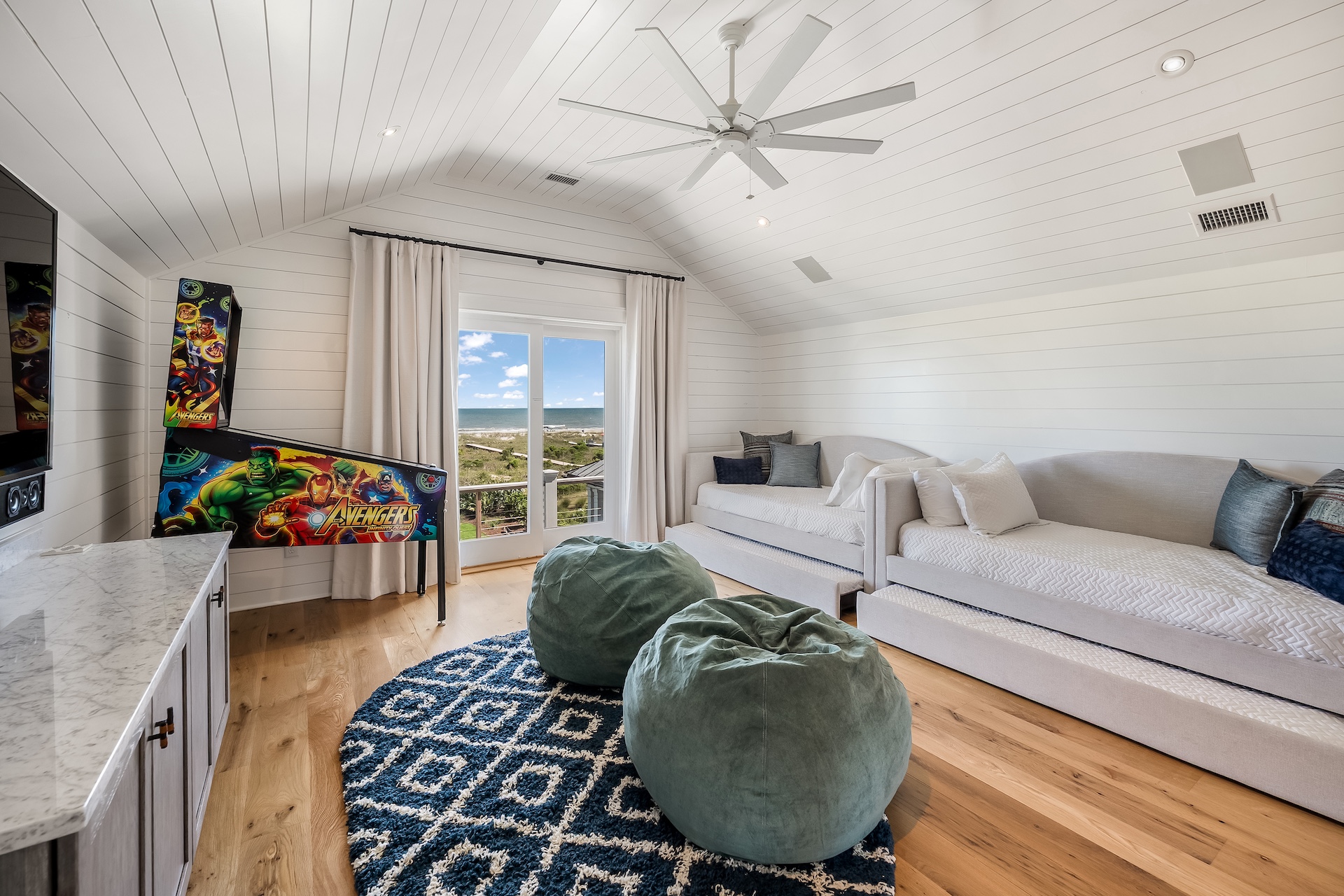 Game Room with 4 twin beds | Beach Shelter | 3708 Palm Blvd | Isle of Palms, SC | IOP Escapes