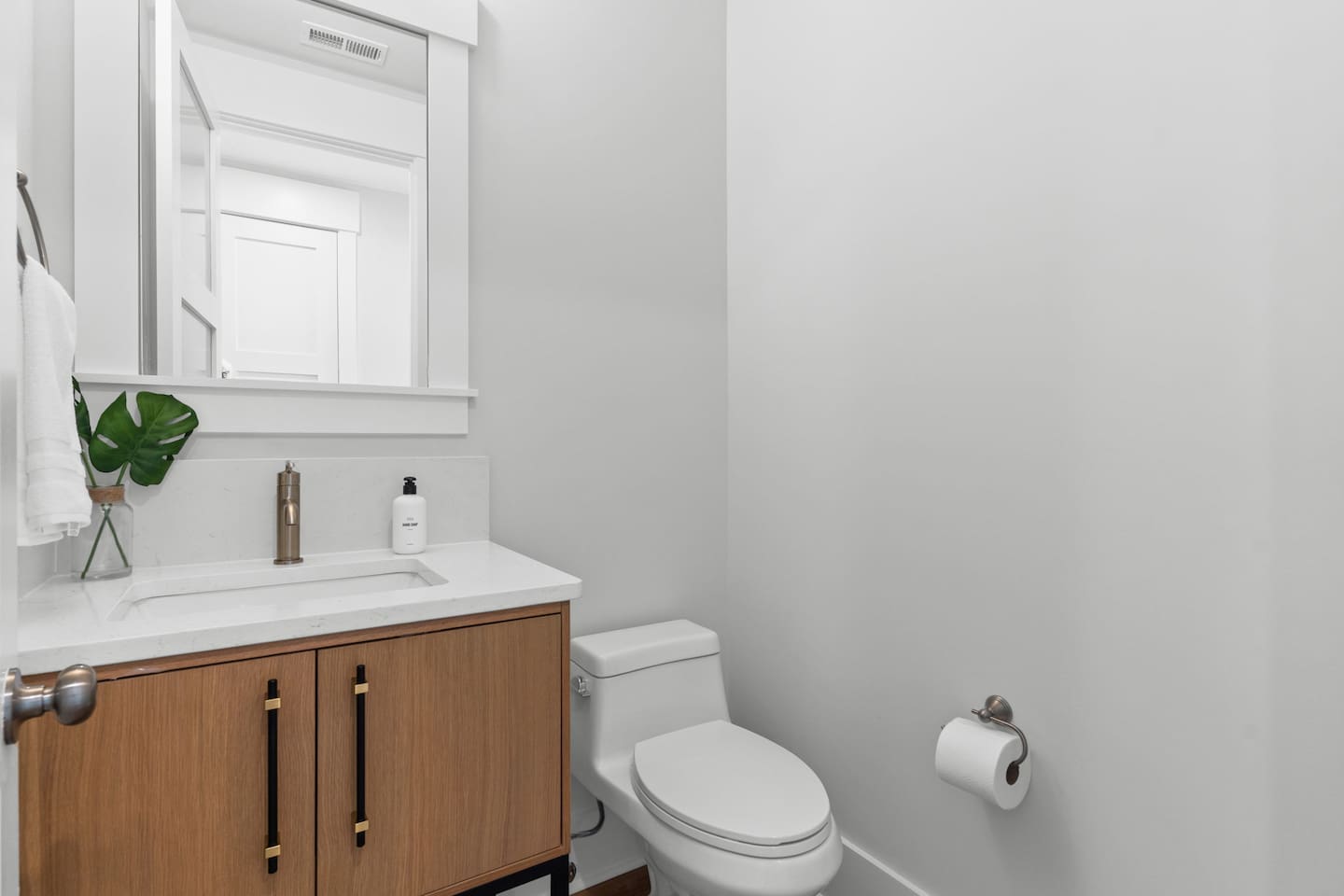 Convenience is built into every level of Zen. Each floor features a half bathroom, making it easy for guests to enjoy shared spaces without needing to leave the main gathering areas.