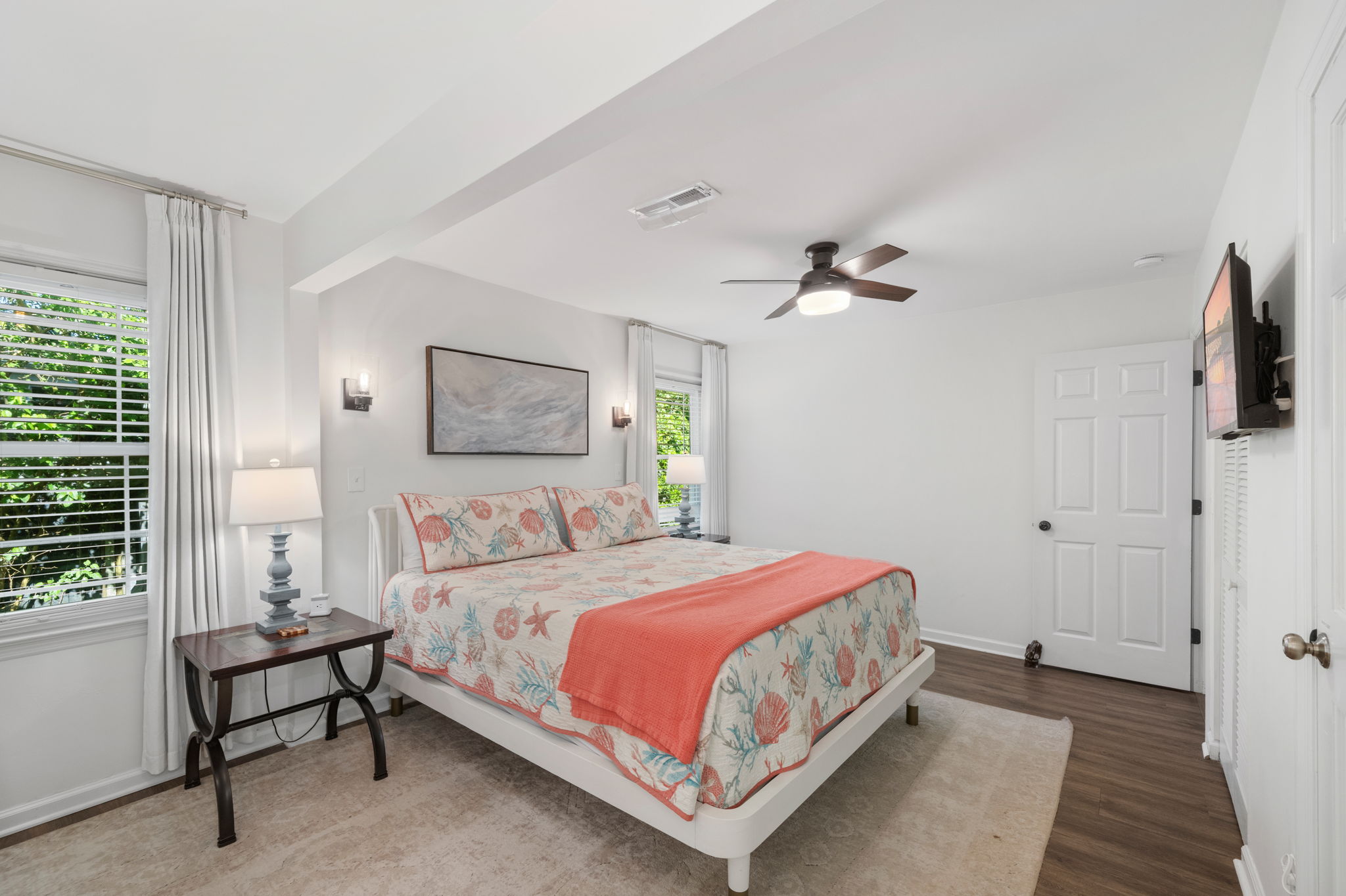 Primary California King Suite Bedroom 1 | IOP Escapes Beach Blessing | 3705 Hartnett Blvd, Isle of Palms, SC