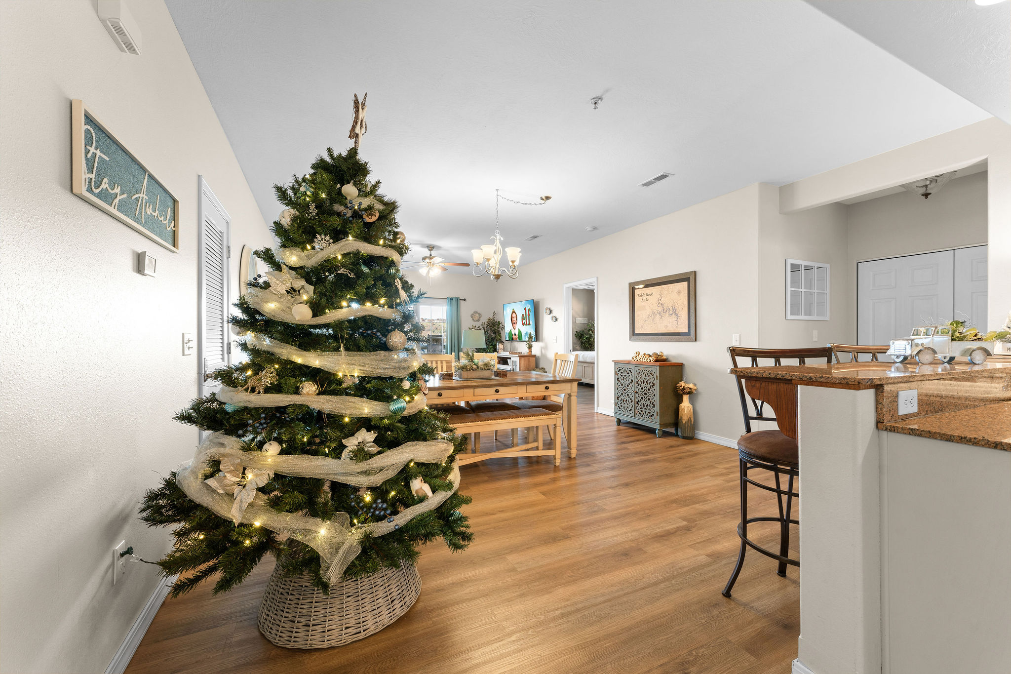 Decorated for Christmas so you can enjoy the holidays on the lake!