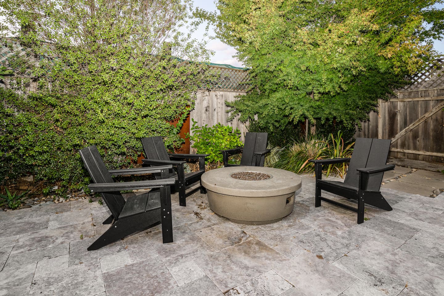 Fire pit with seating for 4.