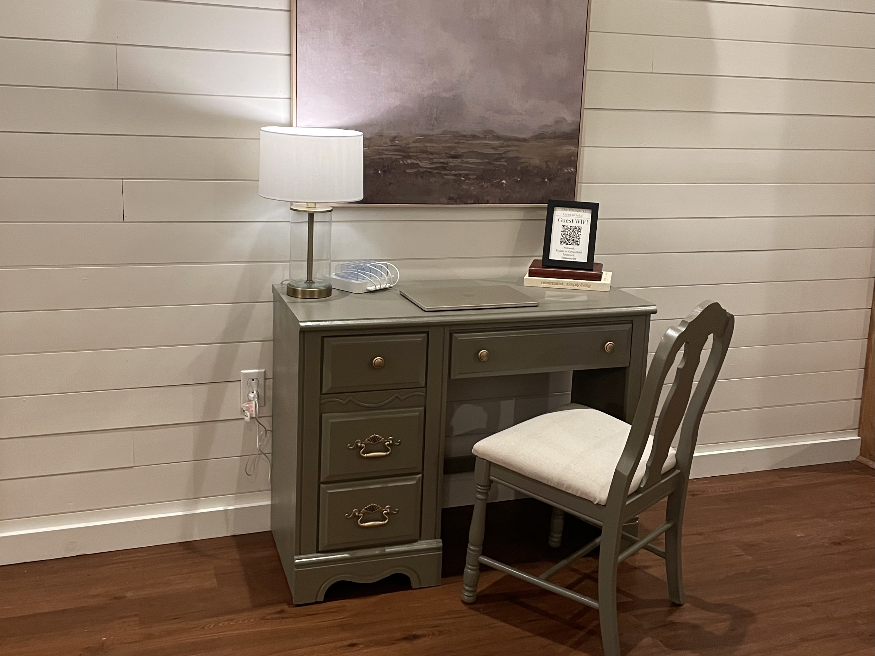 Dedicated workspace with WIFI. Perfect for catching up on emails or booking your next stay.