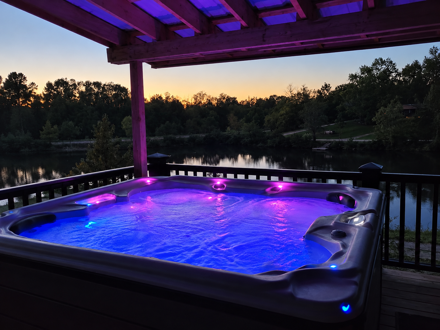 Sunset from the hot tub