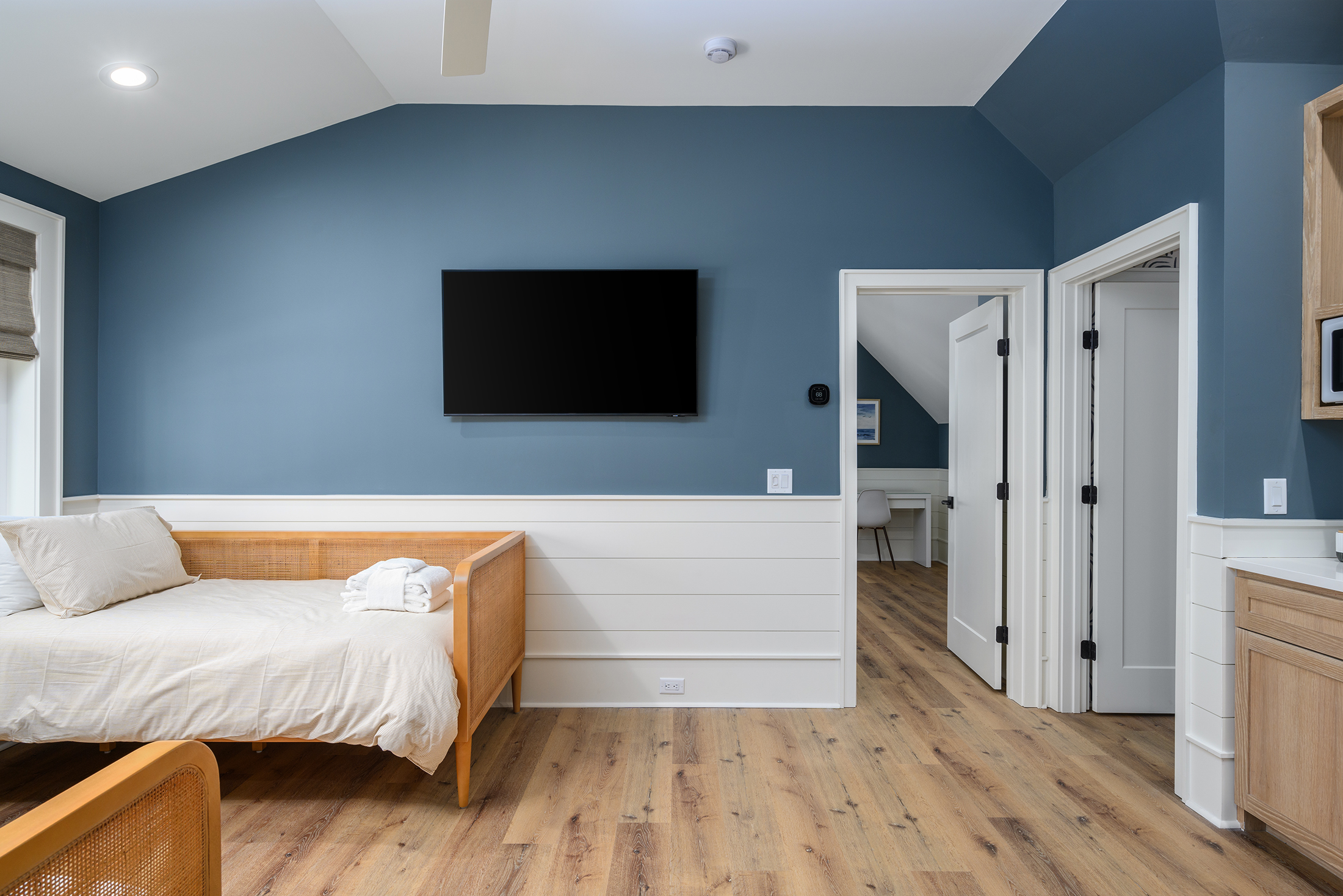 Entrance to king bedroom in suite over garage