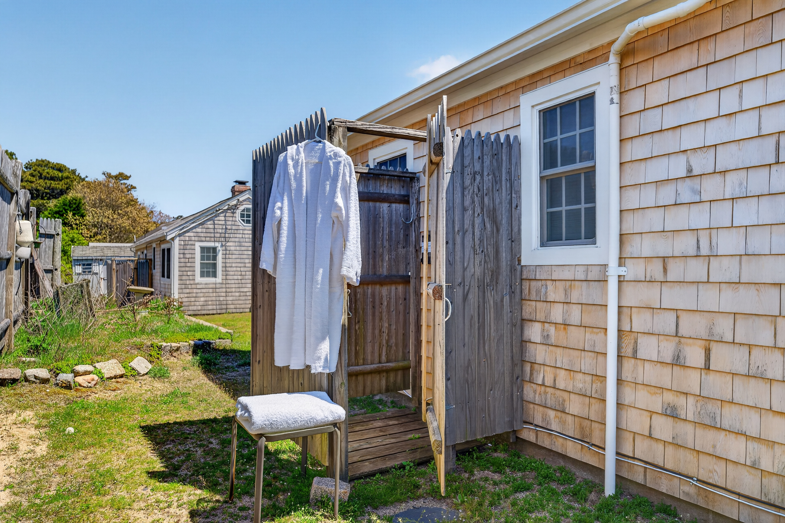 Wash away the salt and sand before heading inside!