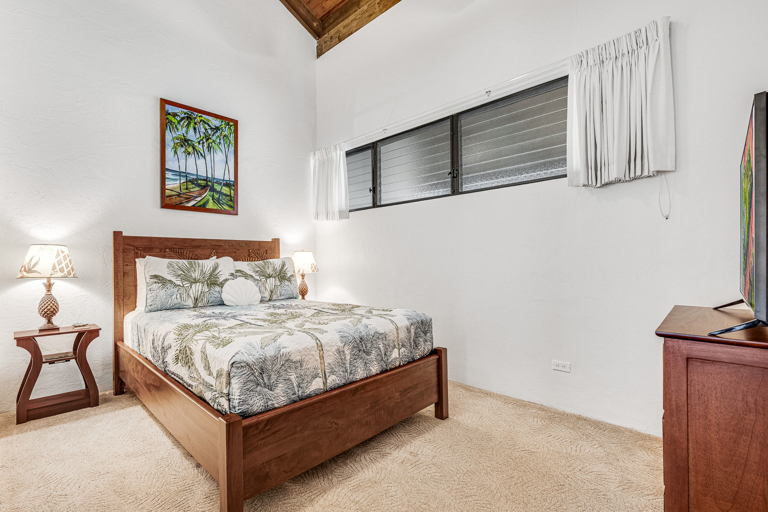 Queen bed comfort in paradise