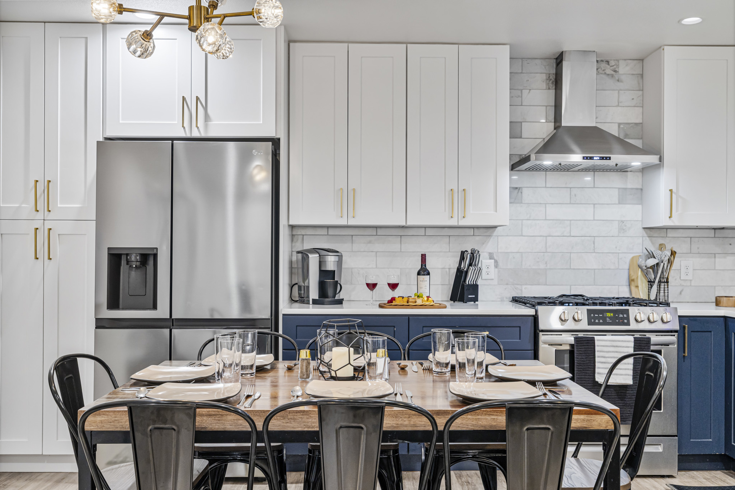 Savor meals at this stylish table, surrounded by modern charm and great company!