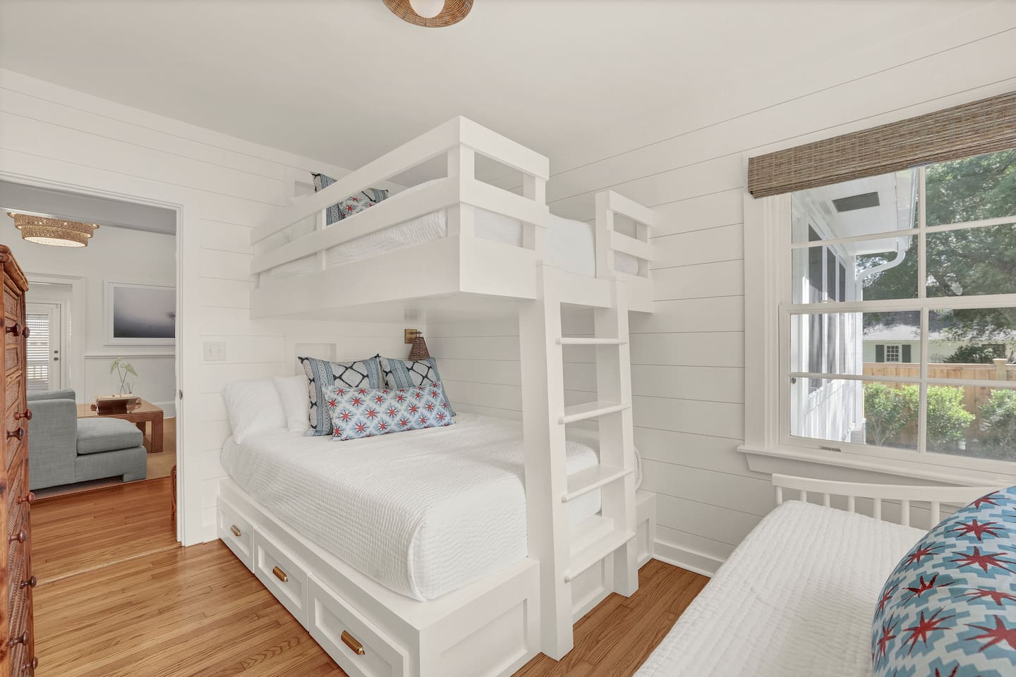 Full over Queen bunk beds, and a daybed for lounging