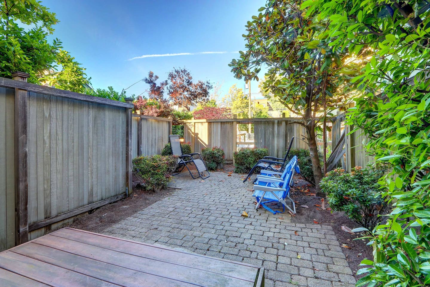 The place may be on the third floor but it still has its own backyard.