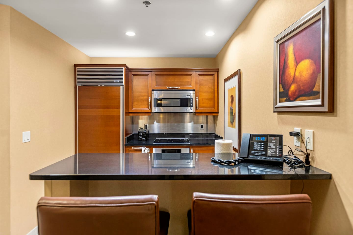 View over the bar toward the Kitchen