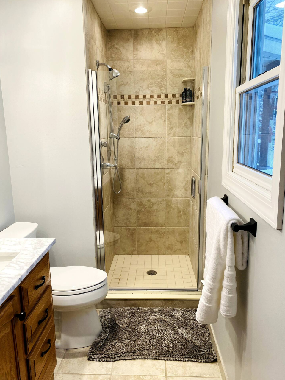 Primary Bath with attached walk in closet