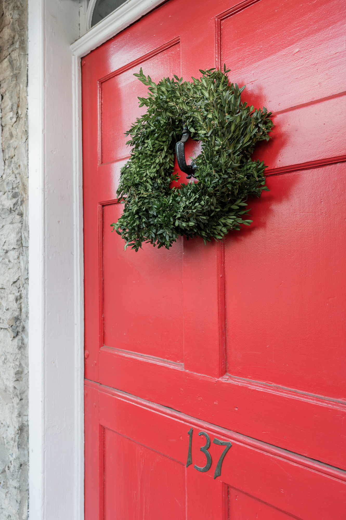 The red front door at 137 Green Street