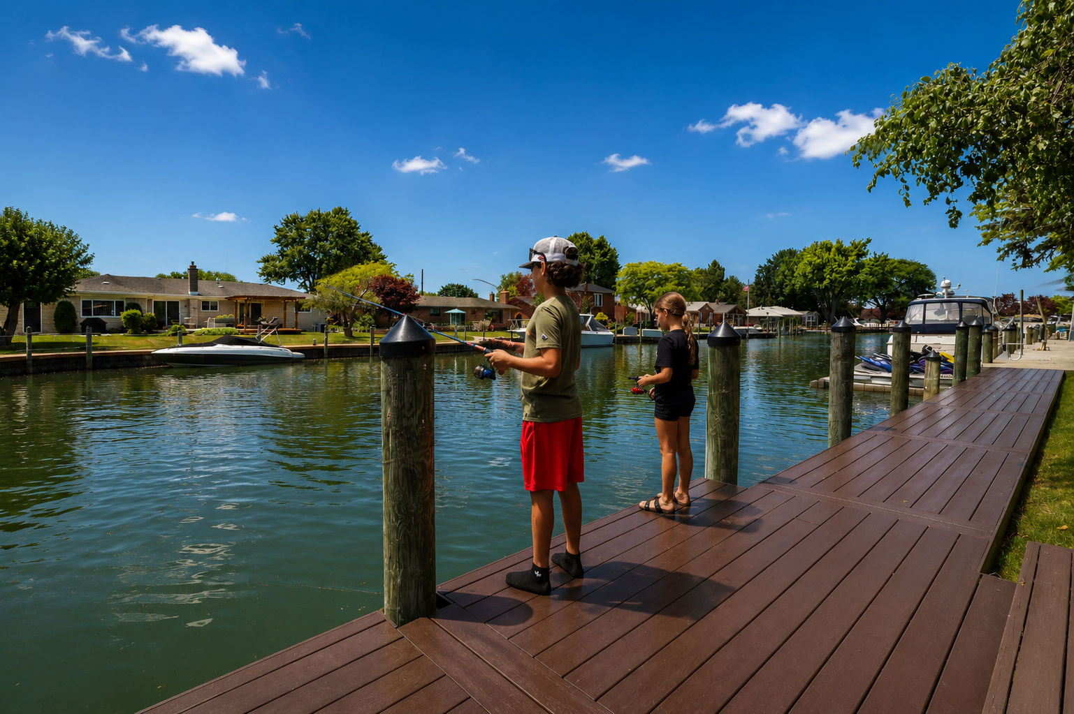 Bring your fishing gear and enjoy casting a line from the private dock. Watch boats cruise by, soak in the peaceful canal views, and experience the laid-back charm of Lake St. Clair living.