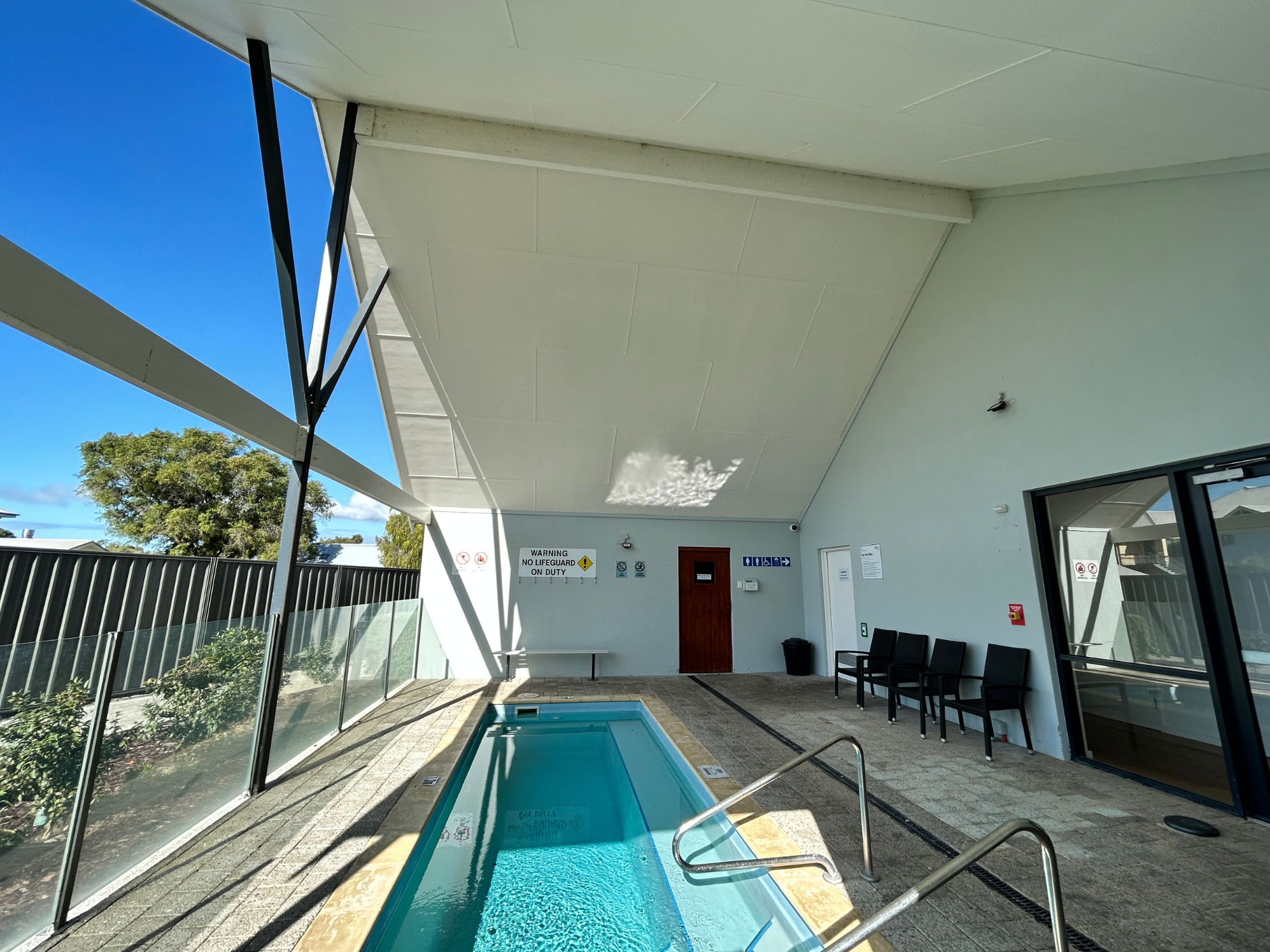 Lap pool off the common area games room
