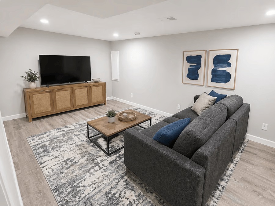 Modern Living Room In Lower Level