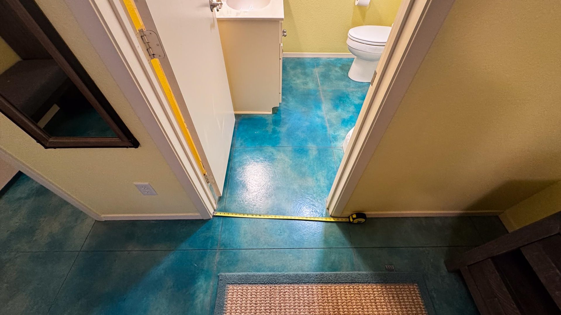 King Suite 3 and the ensuite bathroom doorway. No step into the bathroom. 