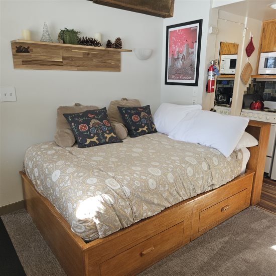 Full-size bed.