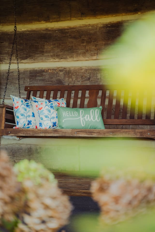 Sit on the sofa swing and relax in the nature 
