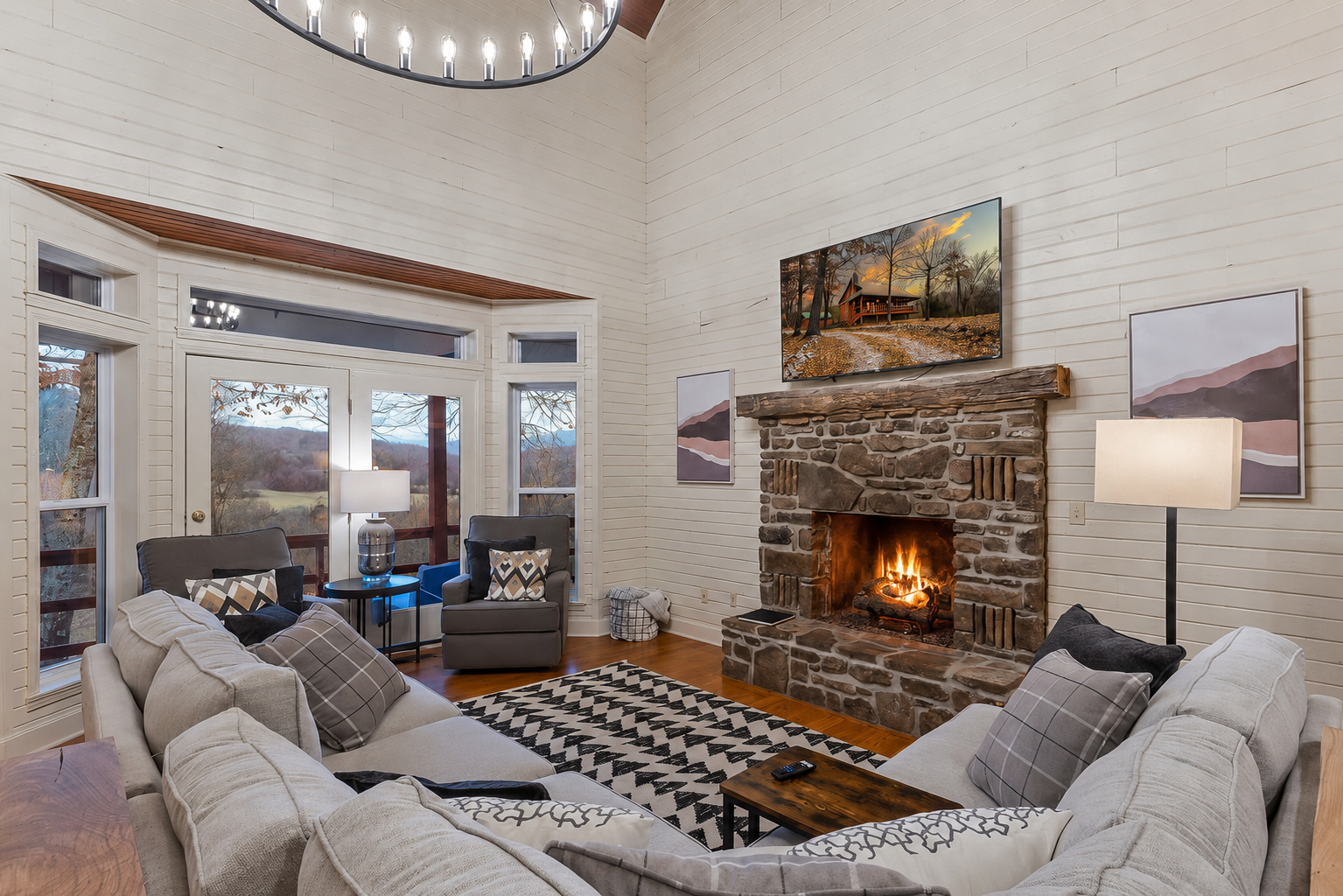 Living Room With Propane Fire Place