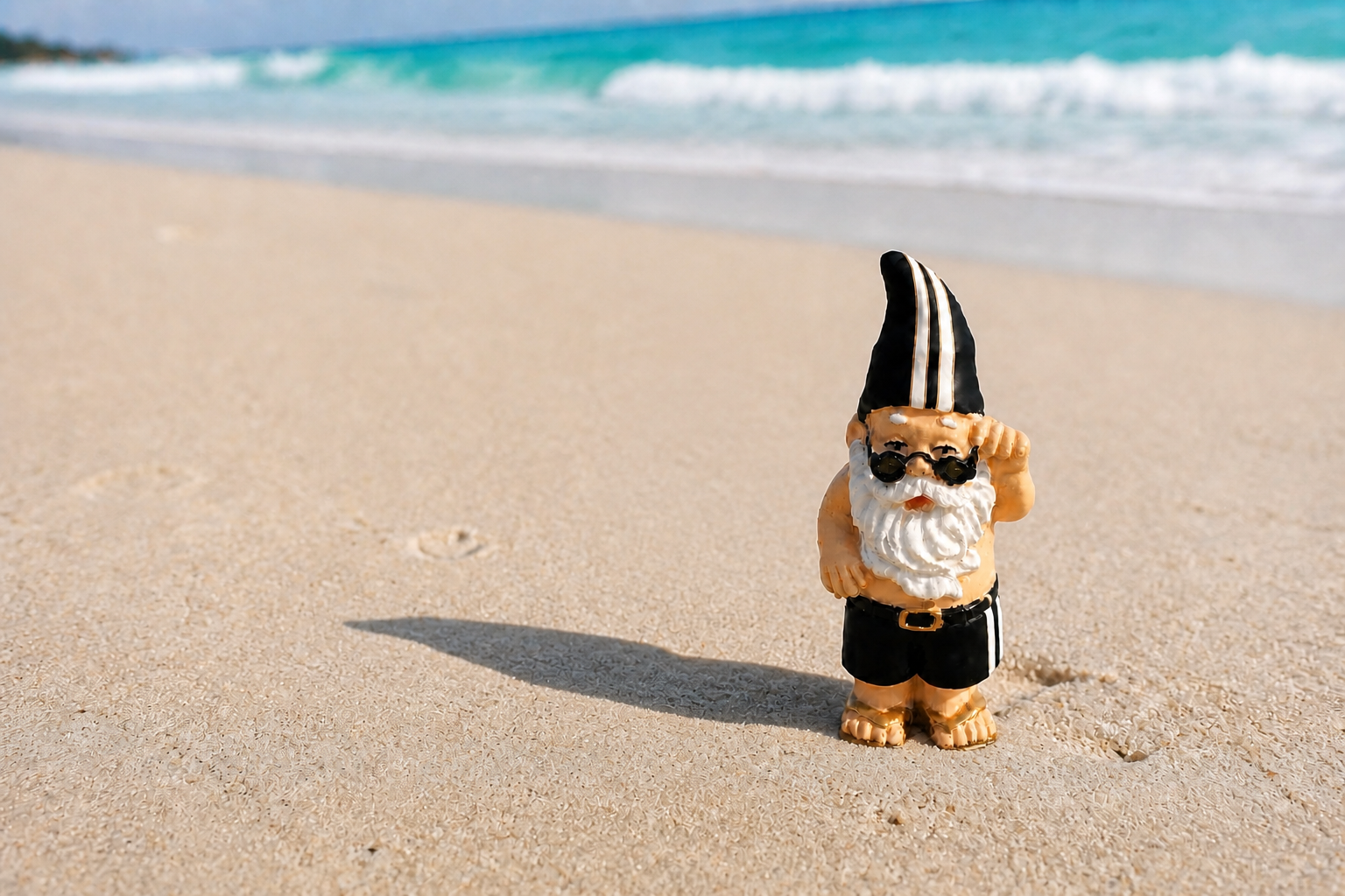 Beach gnome, happy gnome. 