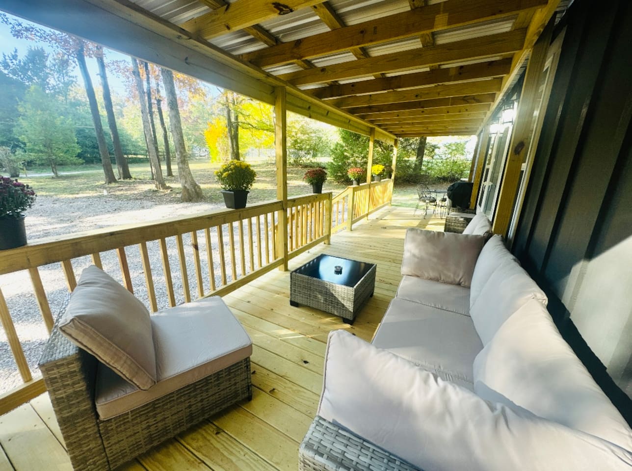 Sofa sectional on deck 