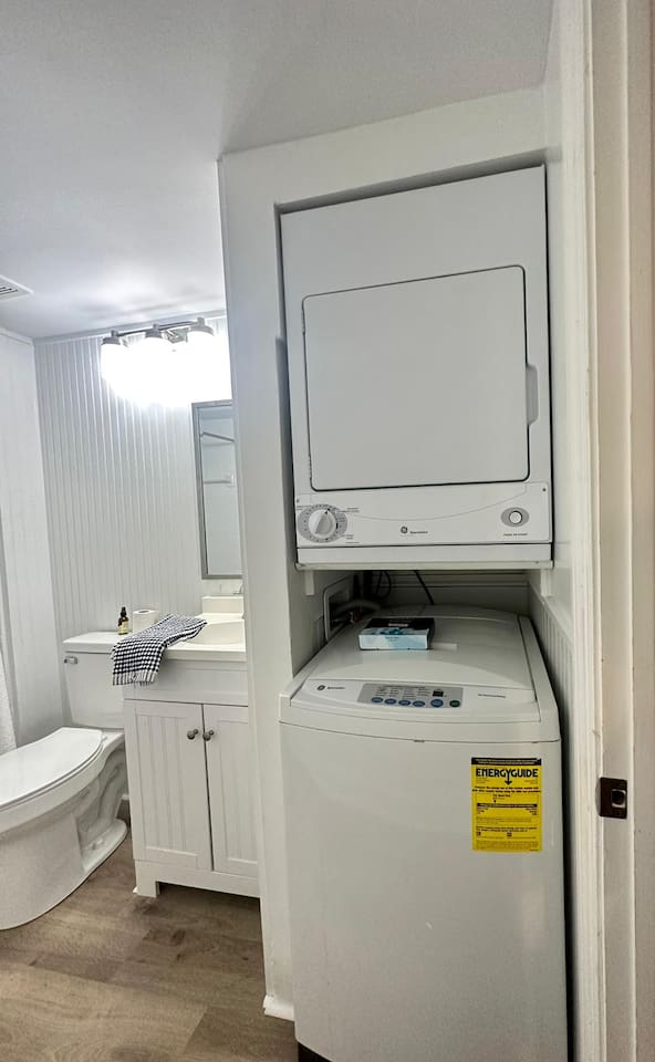 Stacked washer and dryer