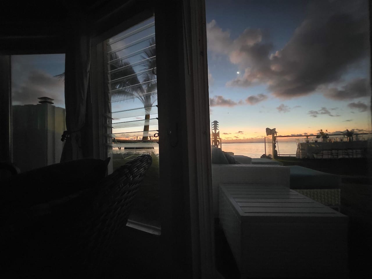 Crescent Moonrise right above the Sunrise. Absolutely ethereal and surreal orientation of the home with a Private Beach gives these 360-degree vantage points.