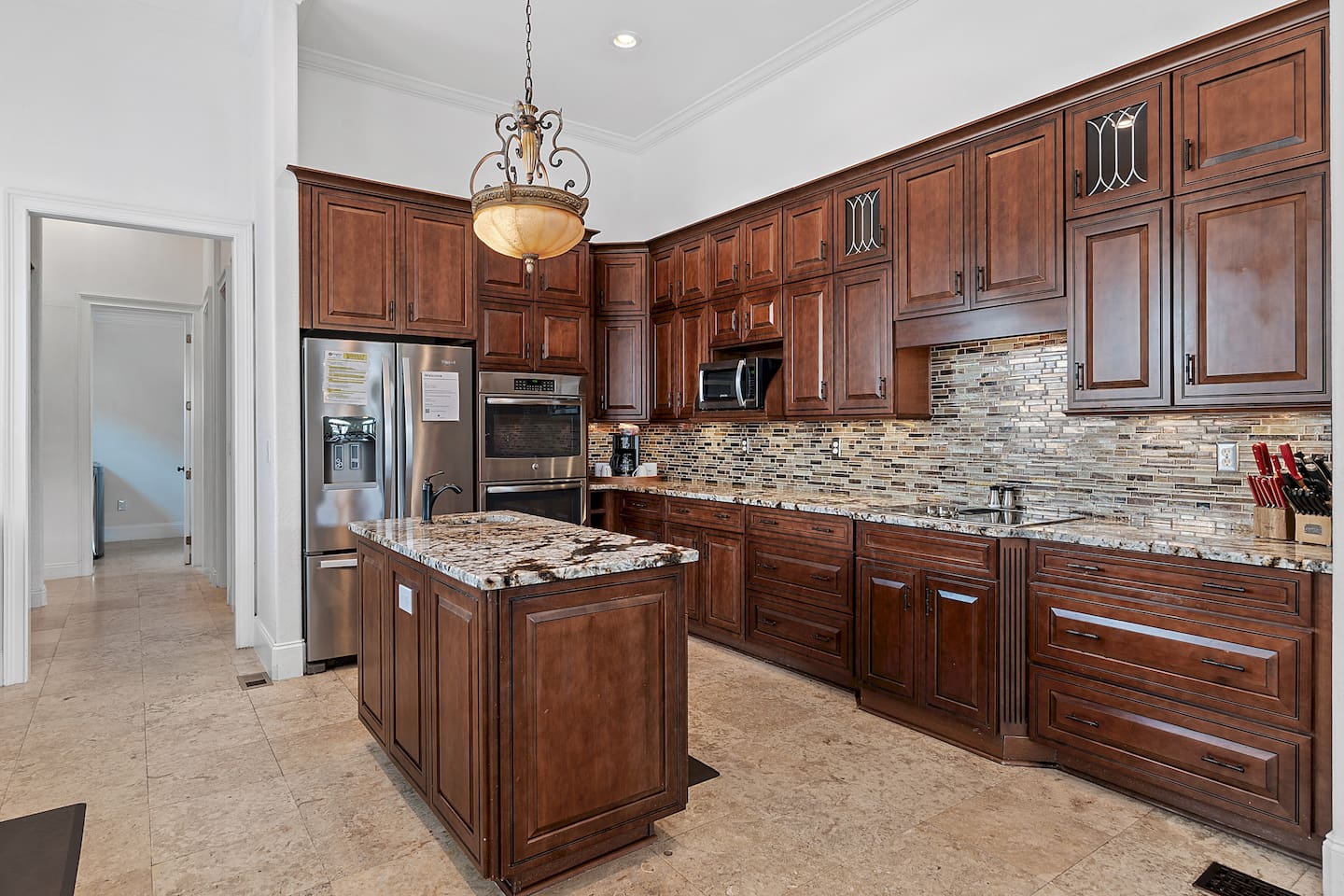 Fully equipped chef’s kitchen with double ovens