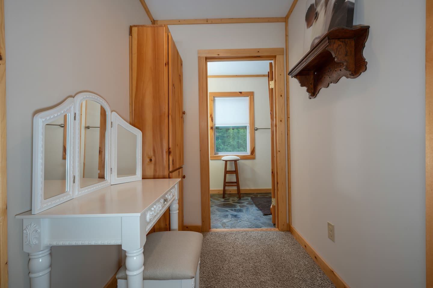 Upstairs hallway to full bath