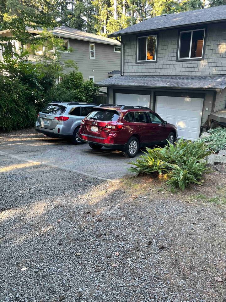 Parking for two cars in driveway