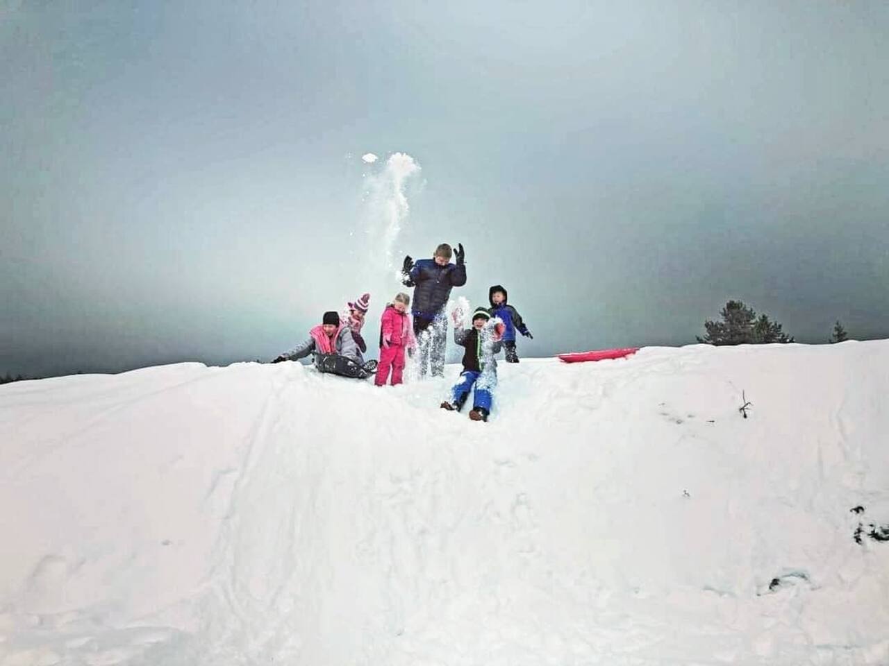 Sledding hill, just a quick snowmobile ride west of the cabin