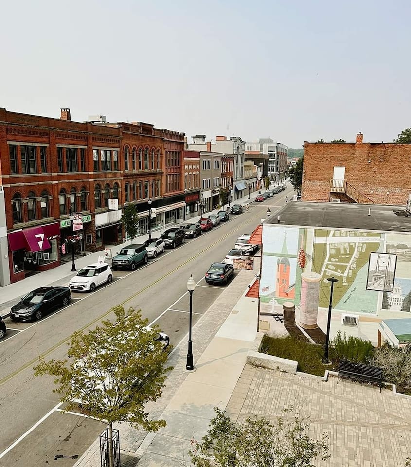 Downtown Waterville, Main Street, a short 5 min drive.
