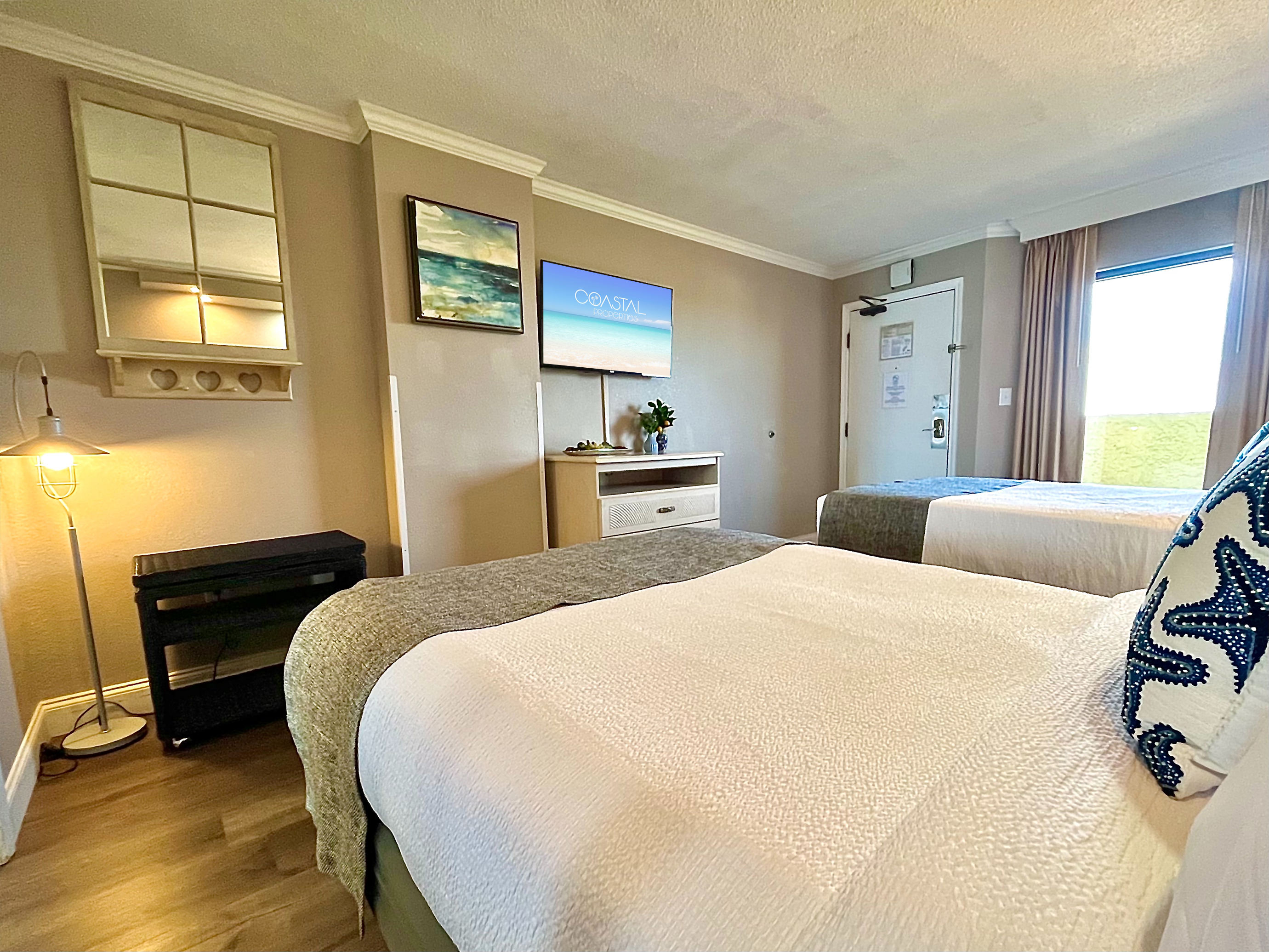 Comfortable bed and inviting bedroom space.