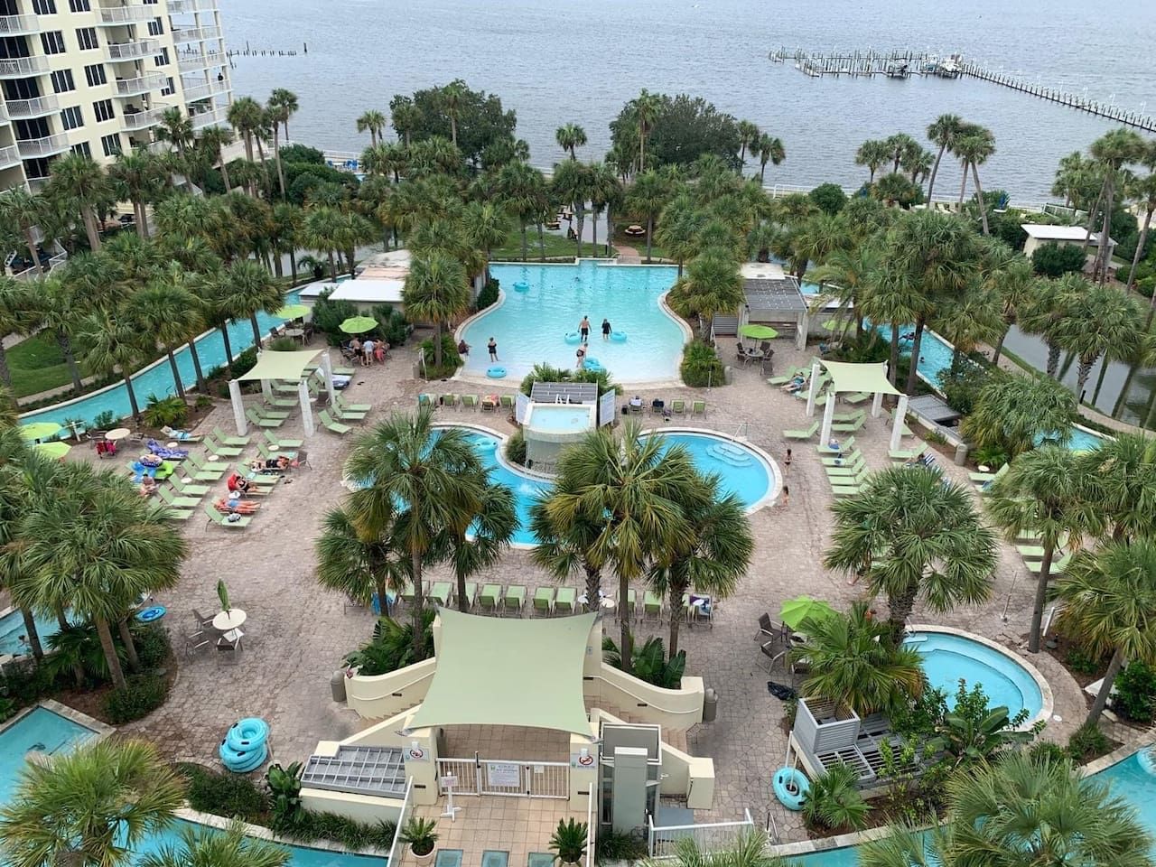 Bayside pools!  Just amazing and so much fun.  Lazy river, heated pool, zero entry pool, 2 hot tubs, grilling area and dock
