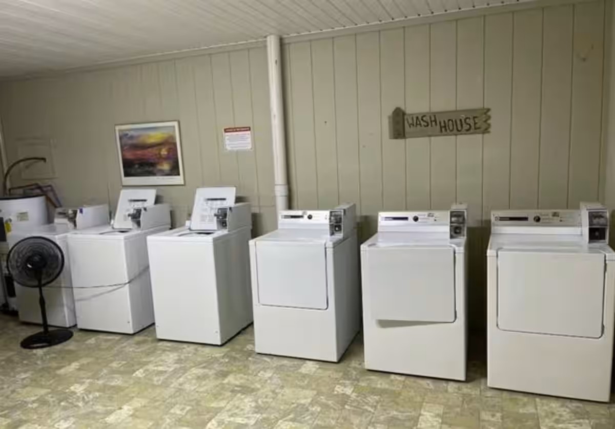 Coin operated laundry room
