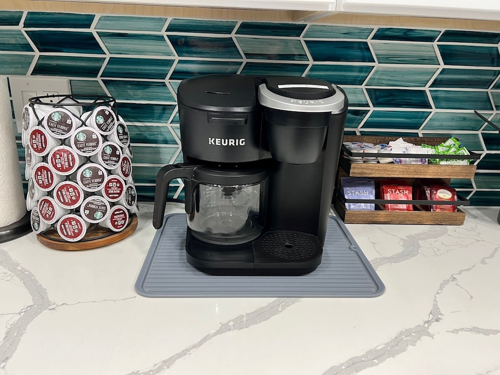 Coffee or tea, we have you covered! Creamer, honey, tea bags, sweetener, etc.