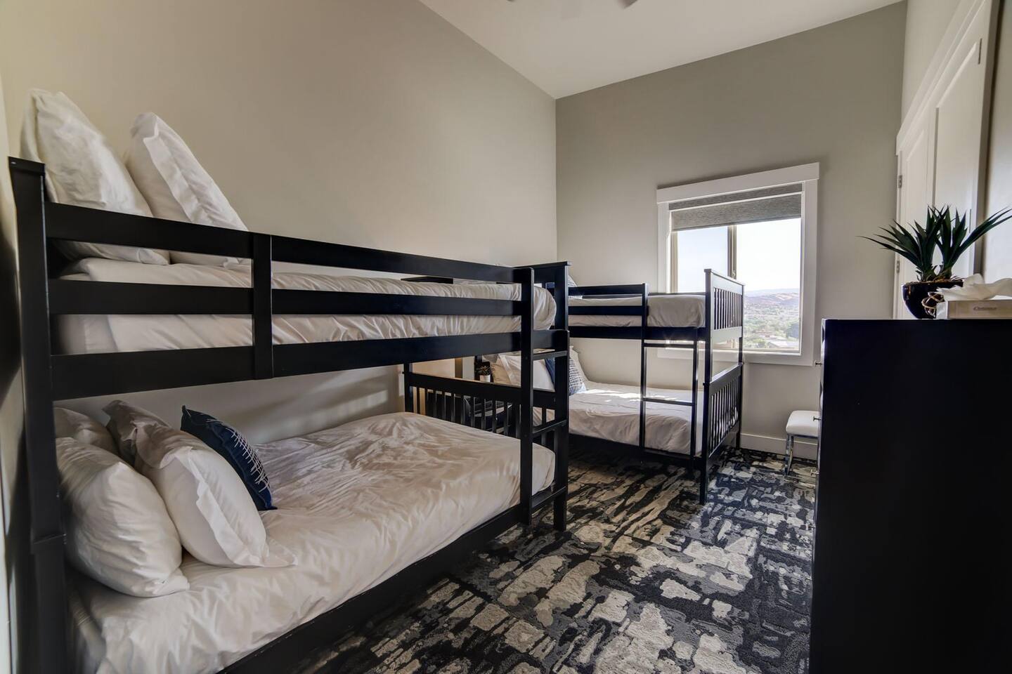 Bedroom 3 with 2 queen over queen bunk beds