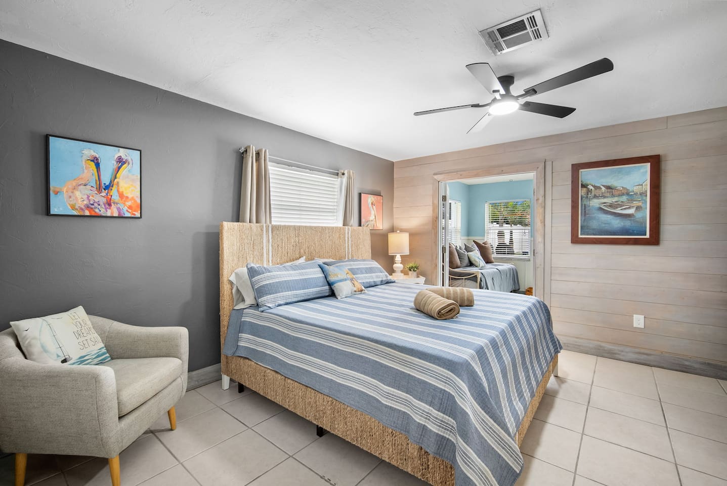 Main Bedroom with access to the Florida room that leads to the back yard