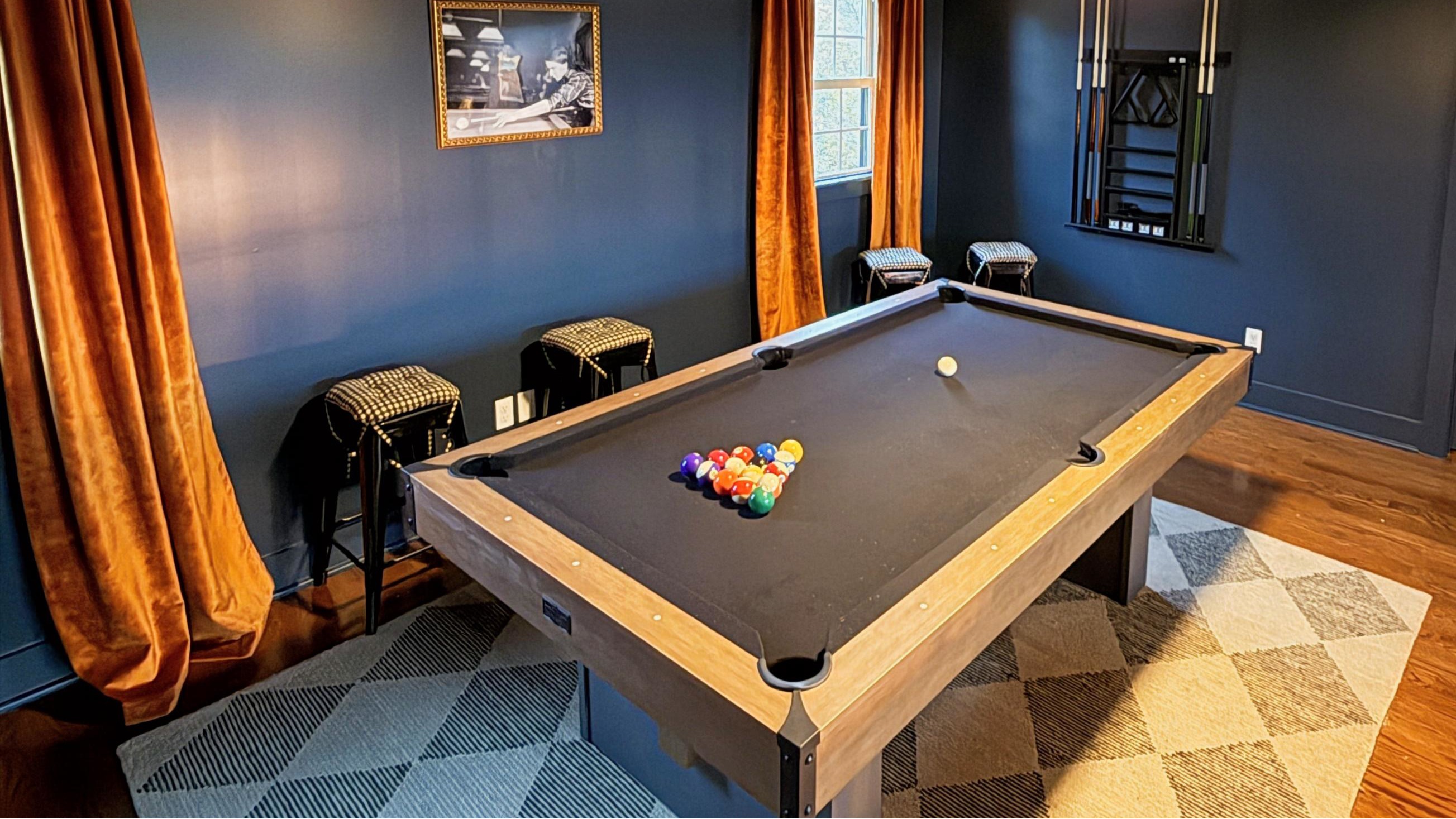 Classic competition redefined — challenge your crew to pool in this inviting space.