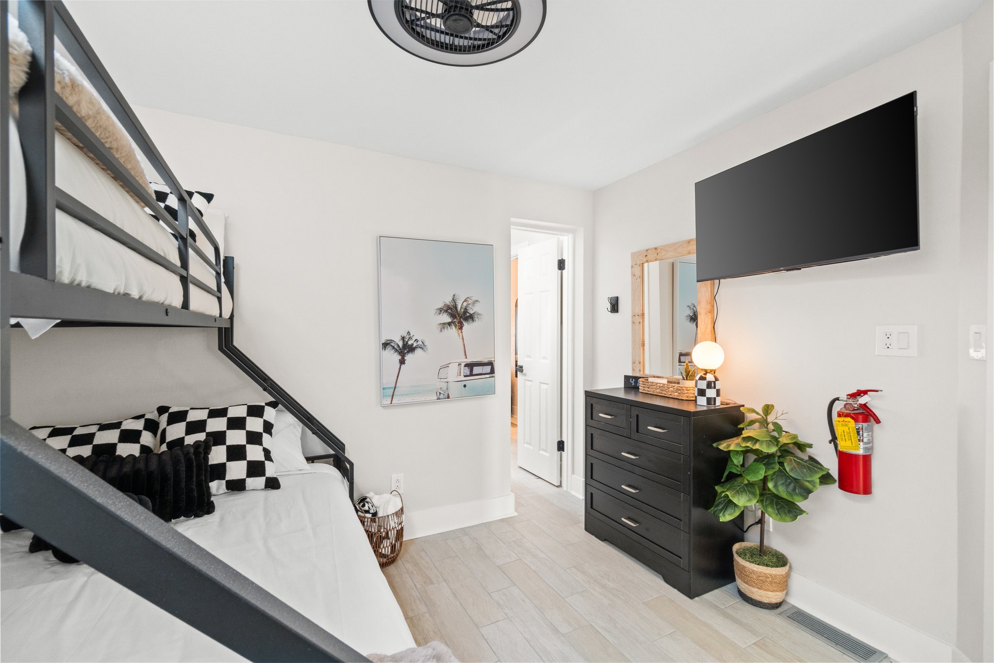 bunk room with smart tv