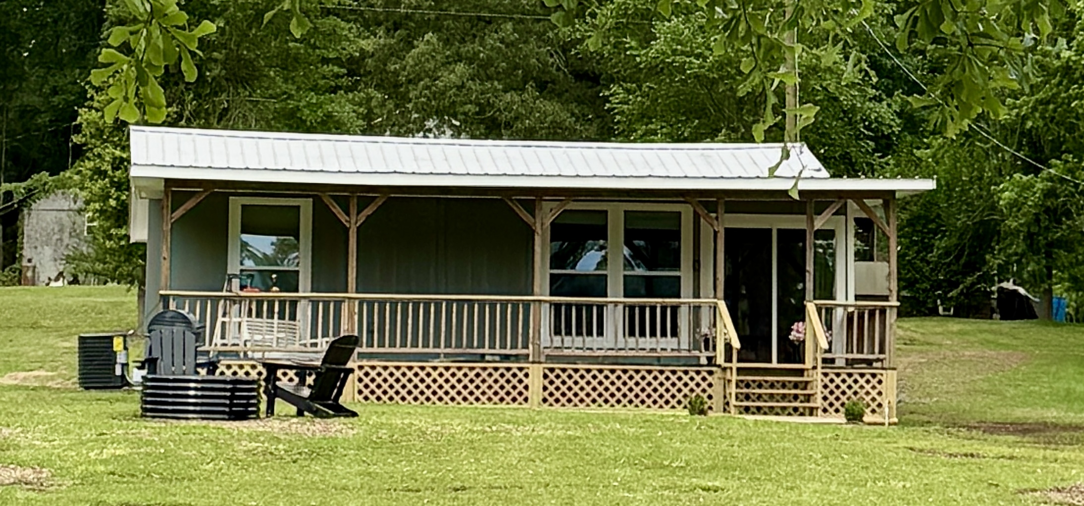 Private back porch with lake views!