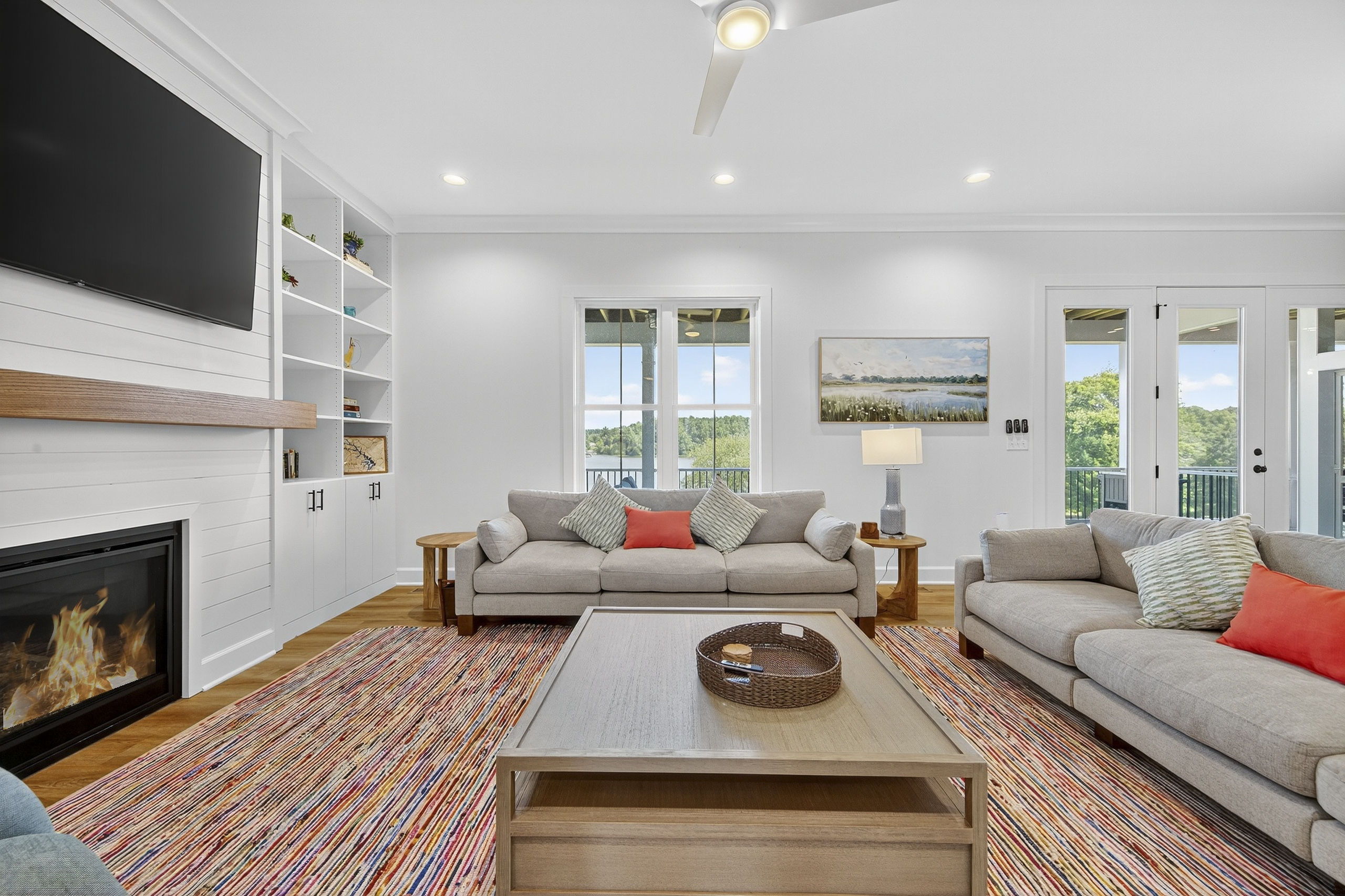 Perfect for movie nights or game time, the open layout keeps everyone connected.