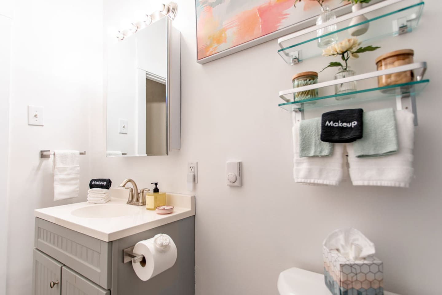 Full bathroom with modern fixtures and a clean, contemporary design.