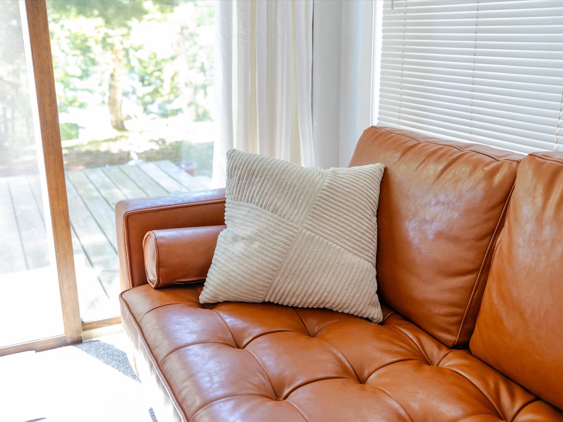 Sofa looking towards lake