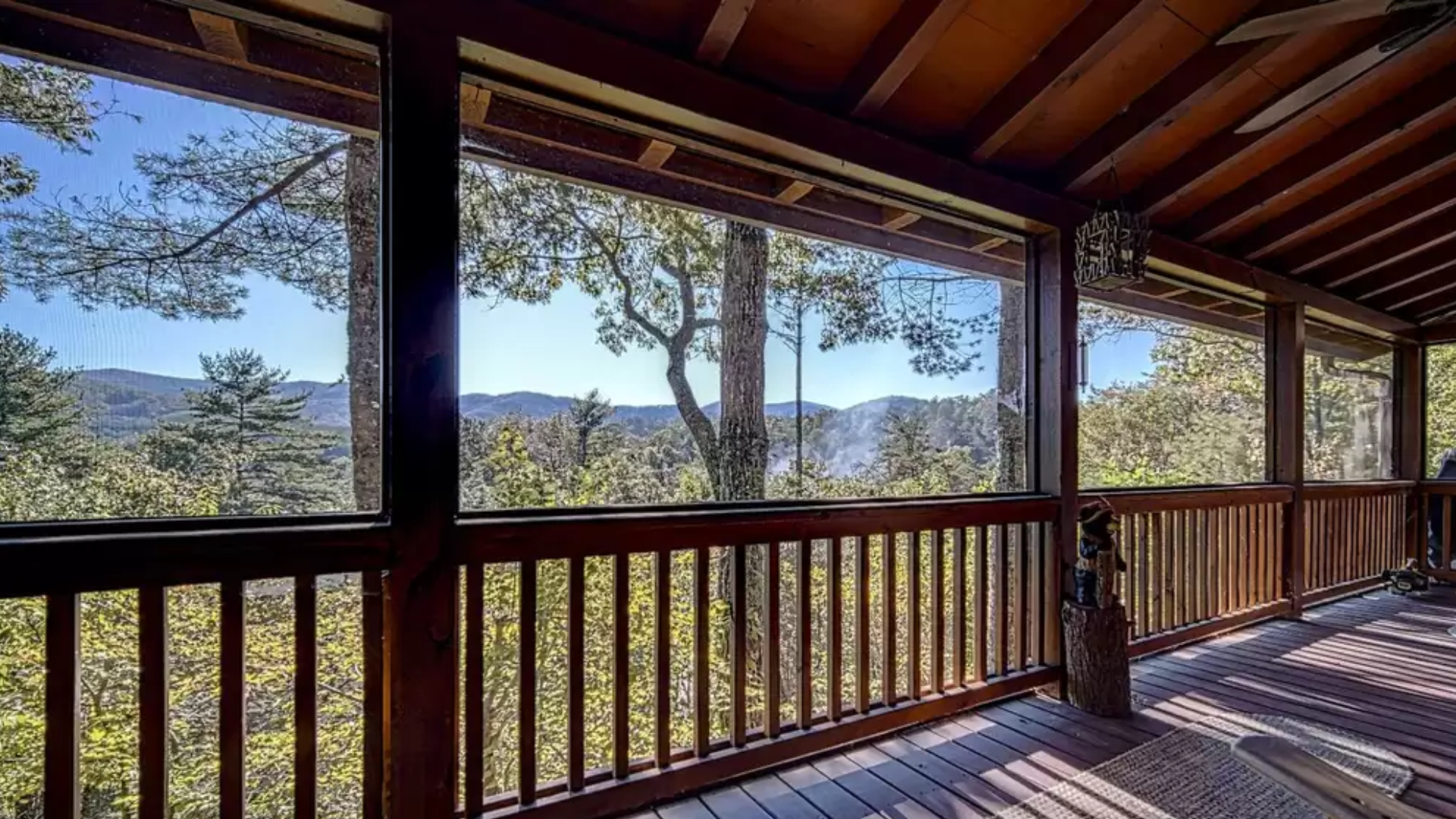Screened-in patio located just outside the living room.