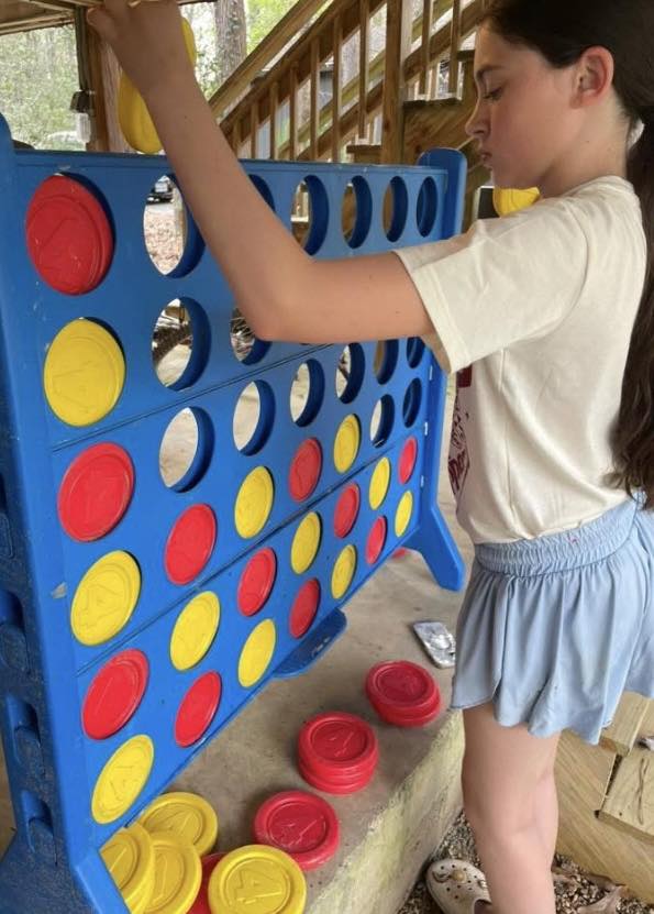 Connect Four on the downstairs deck.